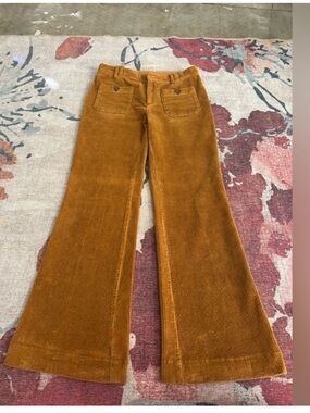 Free People Mustard Corduroy Flare Pants